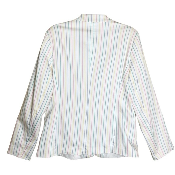 Sag Harbor Blazer Womens Size 14 Pastel Easter Rainbow Stripe Office Work Career - Picture 10 of 11